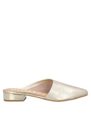 Platinum Leather Mules and clogs