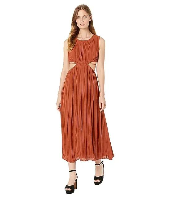 Pleated Dress with Cutouts