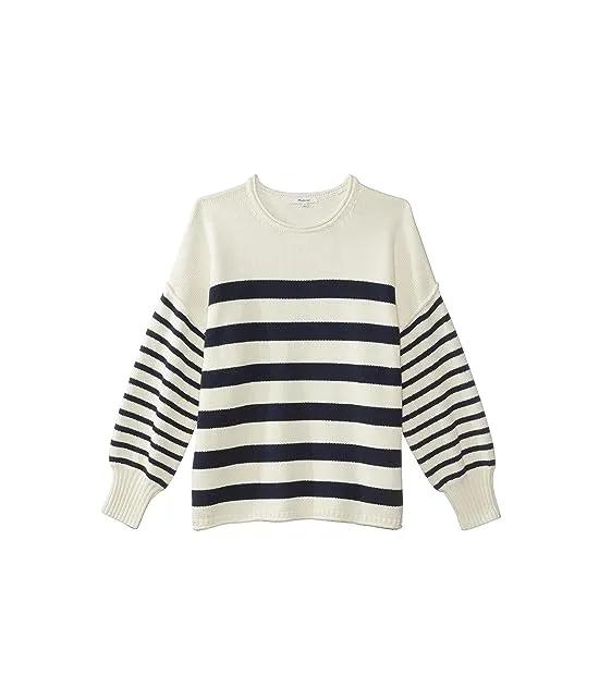 Plus Conway Pullover Sweater in Mixed Stripe