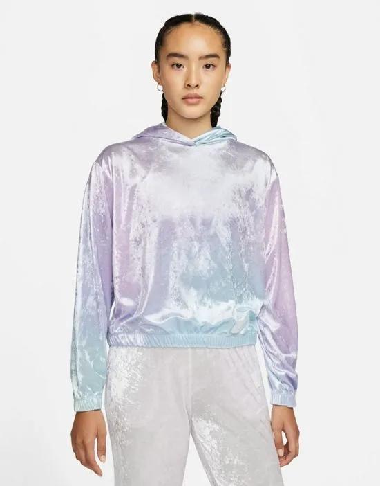 Plus Femme Pack oversized iridescent velour hoodie in multi