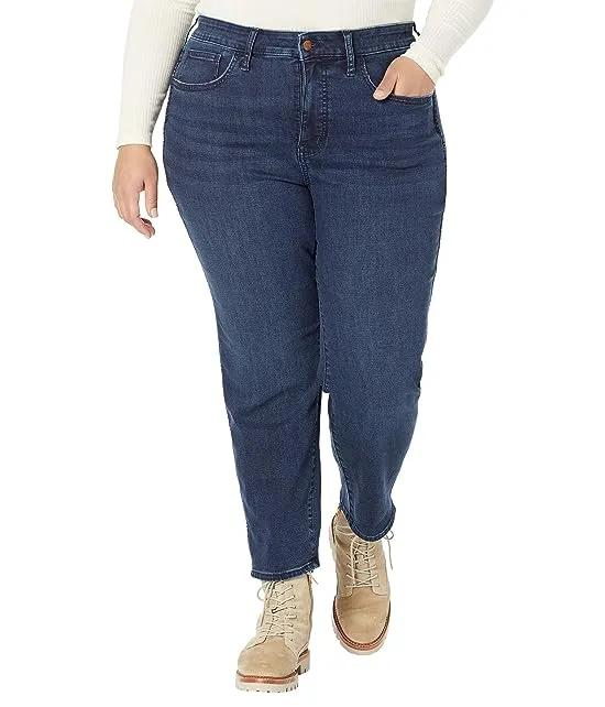 Plus Highest Rise Slim Straight Jeans in Larchley Wash: TENCEL™ Denim Edition
