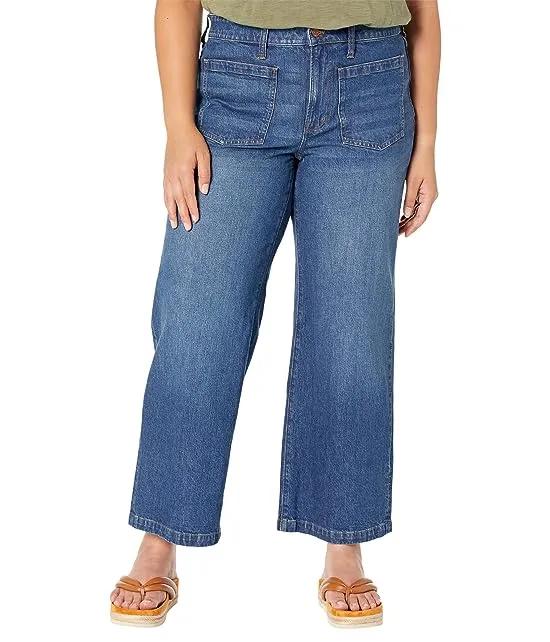 Plus Patch Pocket Perfect Vintage Wide Leg Jeans in Caronia Wash