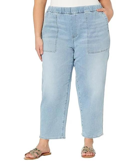 Plus Pull-On Relaxed Jeans in Bellview Wash