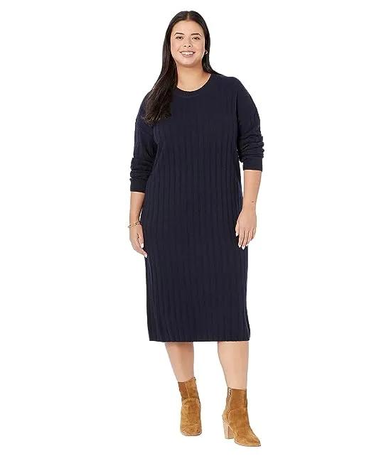 Plus (Re)sourced Ribbed Midi Sweater Dress