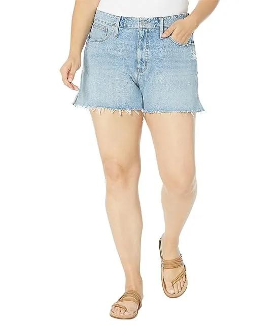 Plus Relaxed Denim Shorts in Madera Wash: Side-Slit Edition