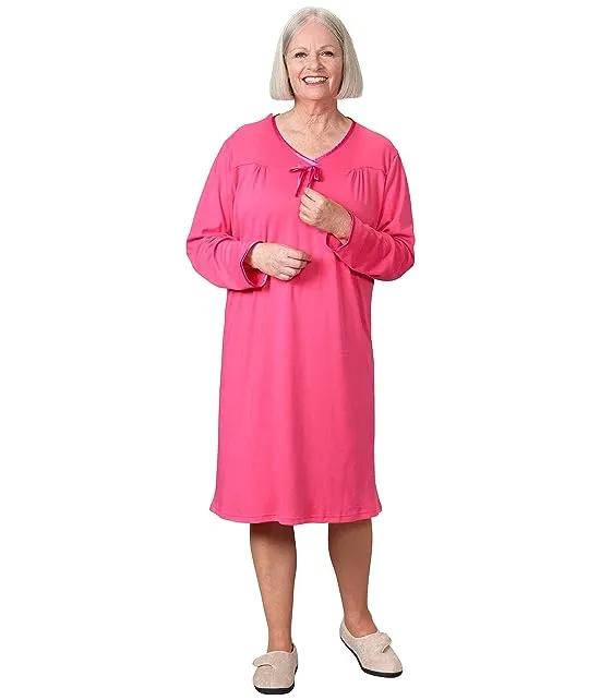 Plus Size 26120 Open Back Nightgown Assisted Dressing