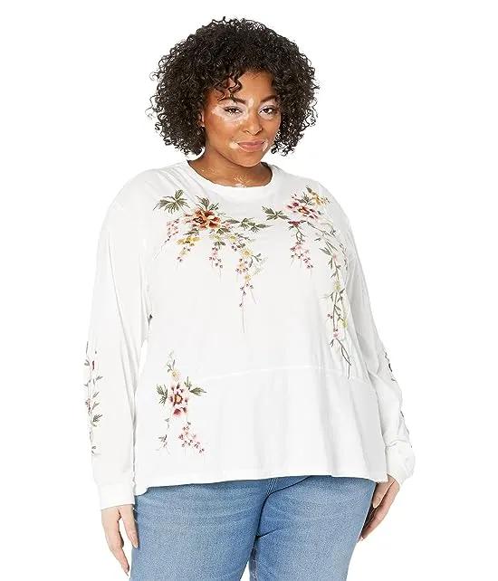 Plus Size Acacia Seamed Relaxed Long Sleeve Tee