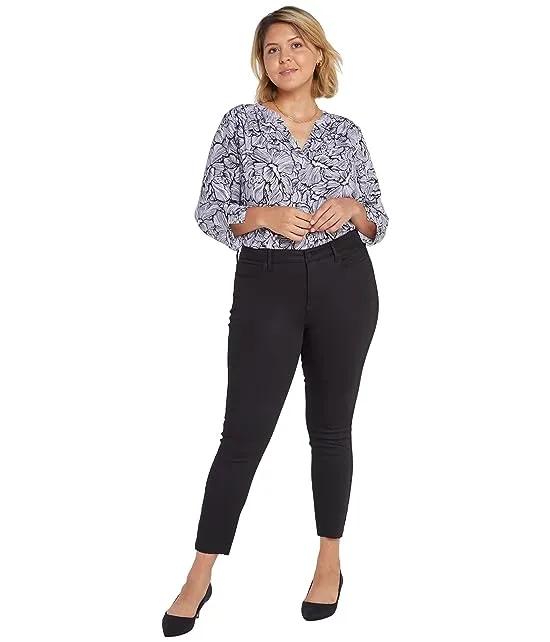 Plus Size Ami Skinny Court Ankle Jeans with Release Hem in Black Rinse