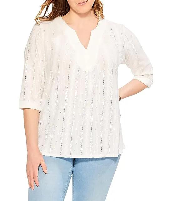 Plus Size Angled Lace Top