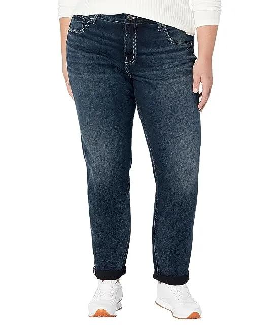 Plus Size Boyfriend Mid-Rise Slim Leg Jeans W27101EDB442