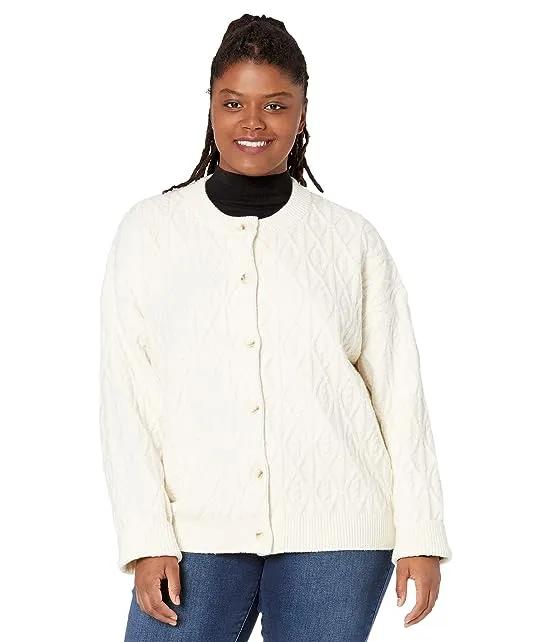 Plus Size Cable Knit Cardigan
