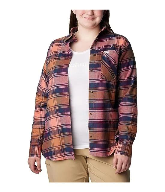 Plus Size Calico Basin™ Flannel Long Sleeve Shirt
