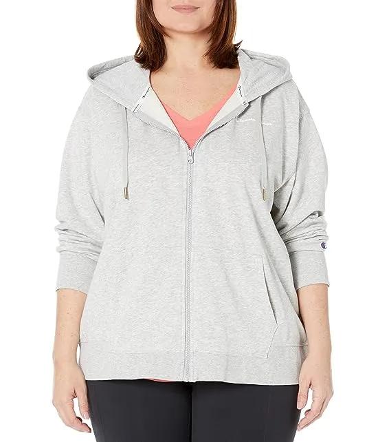 Plus Size Campus French Terry Zip Hoodie