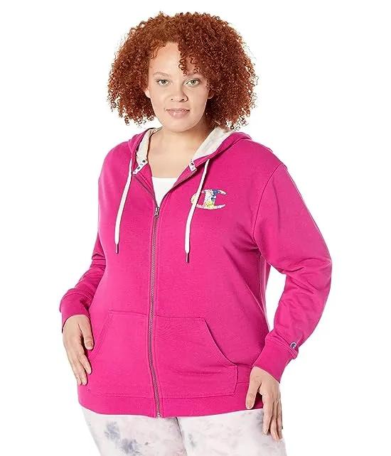 Plus Size Campus French Terry Zip Hoodie