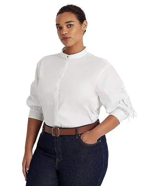 Plus Size Cotton-Blend Shirt