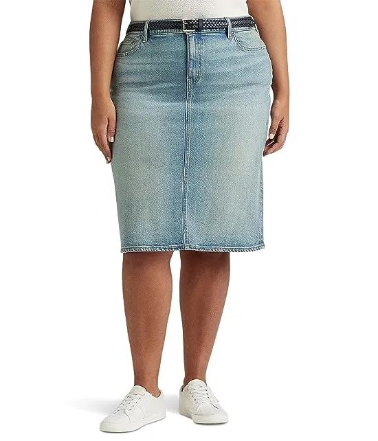 Plus Size Denim Skirt