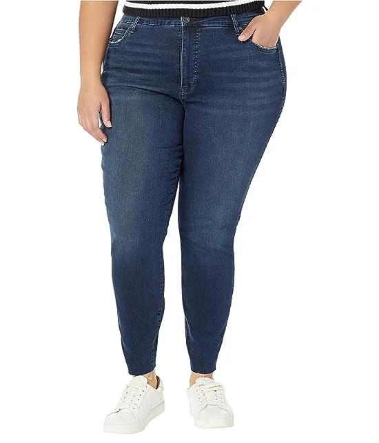 Plus Size Donna High Rise-Fab Ab-Ankle Skinny-Raw Hem in Whimsical