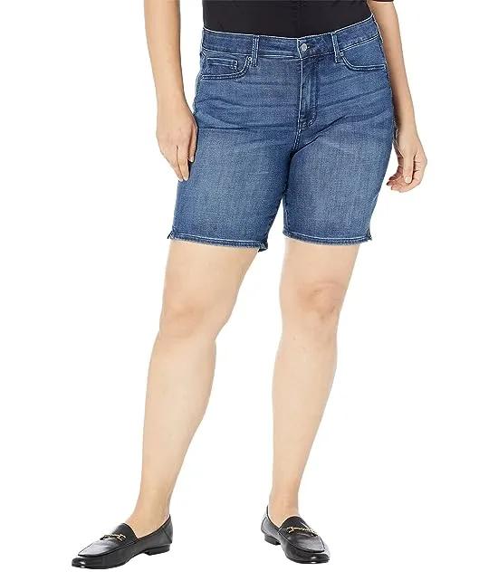 Plus Size Ella Shorts with Sideseam Slits in Bluewell