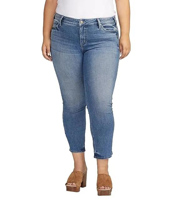 Plus Size Elyse Mid-Rise Straight Leg Crop Jeans W43031EPX389