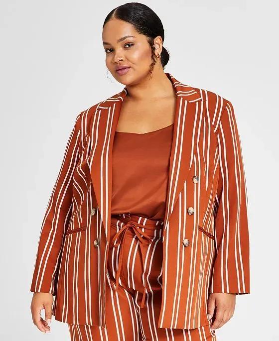 Plus Size Faux Double-Breasted Blazer, Created for Macy's 