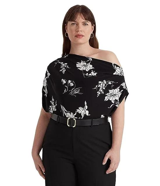Plus Size Floral Stretch Jersey Tee