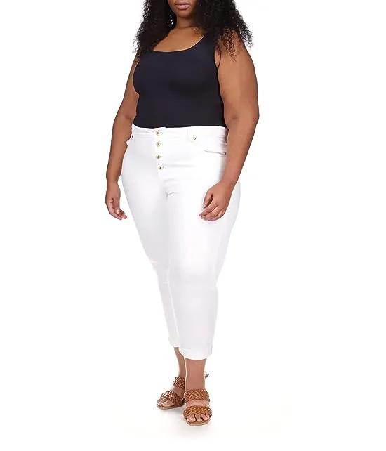 Plus Size High-Rise Crop Skinny Selma Jeans in White