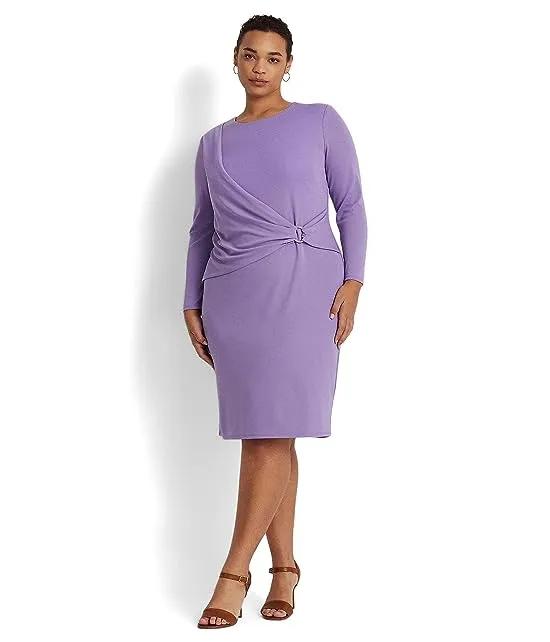 Plus Size Jersey 3/4 Sleeve Dress