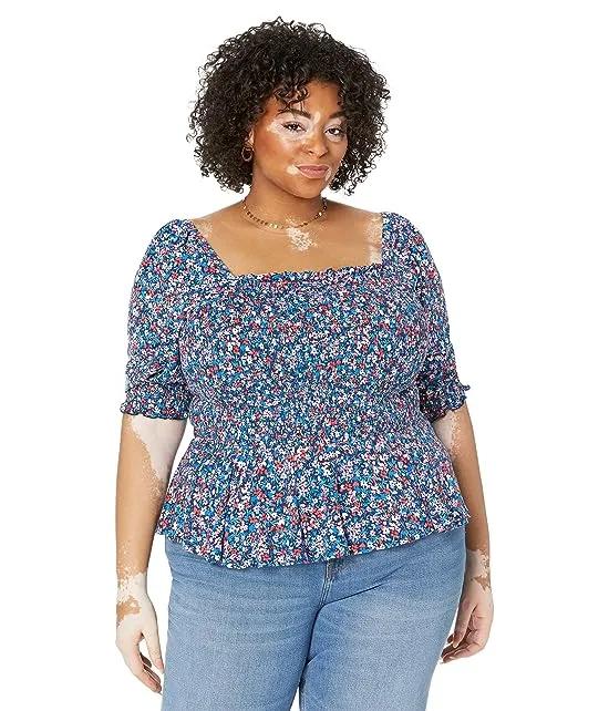 Plus Size Knit Smocked Top