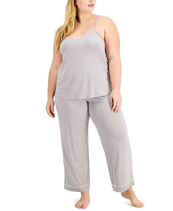 Plus Size Knit Tank Top Pajama Set, Created for Macy's