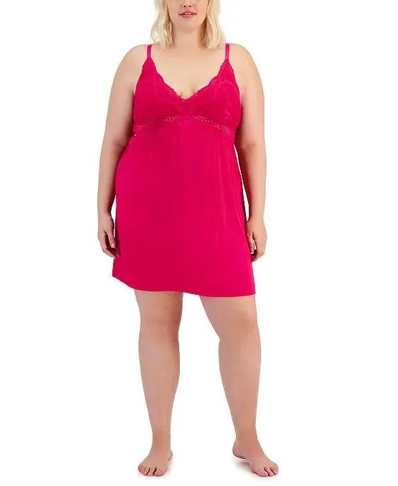 Plus Size Lace-Cup Chemise, Created for Macy's