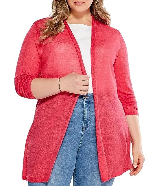 Plus Size Long Back Of The Chair Cardigan