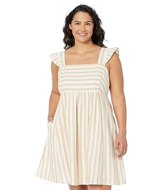 Plus Size Maddie Babydoll Dress in Cabana Stripe