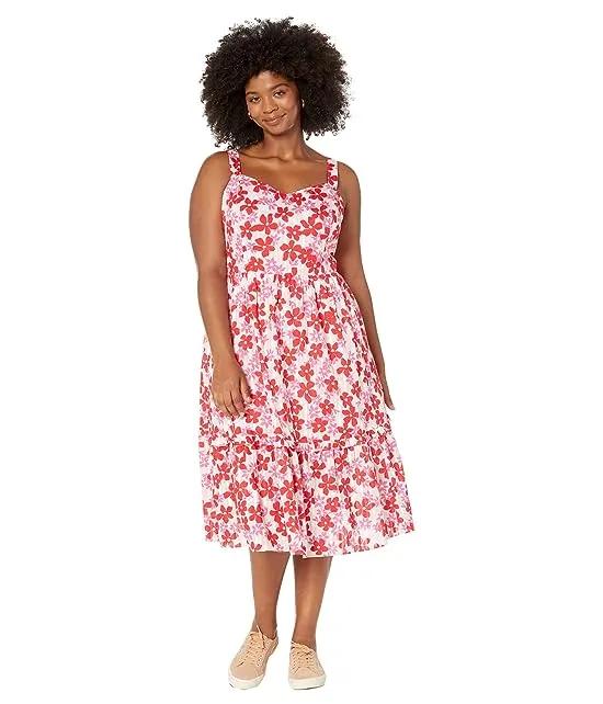 Plus Size Martie Tie Back Dress in Exploded Daisies