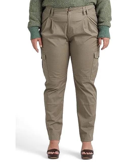 Plus Size Micro-Sanded Twill Cargo Pants