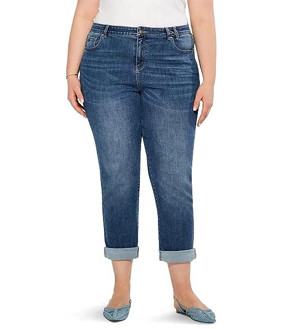 Plus Size Mid-Rise Girlfriend Jeans