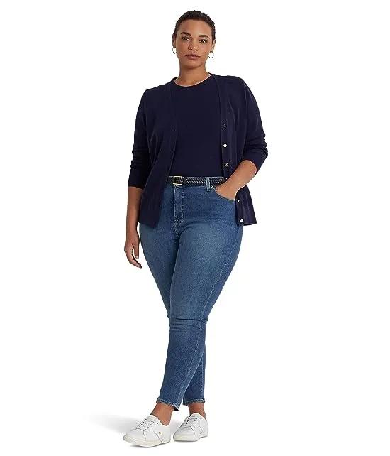 Plus Size Mid-Rise Straight Ankle Jeans
