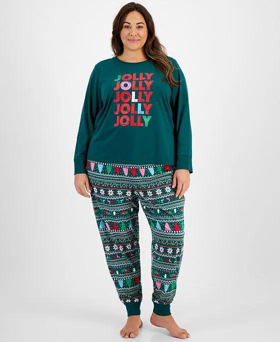 Plus Size Mix It Jolly Fair Pajamas Set, Created for Macy's
