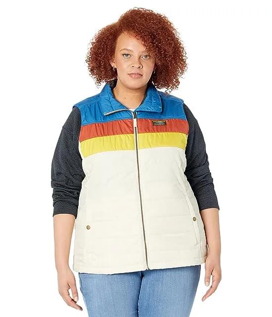 Plus Size Mountain Classic Puffer Vest Color-Block