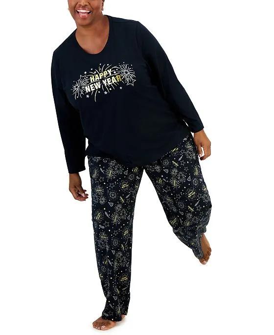 Plus Size New Year Pajamas Set, Created for Macy's