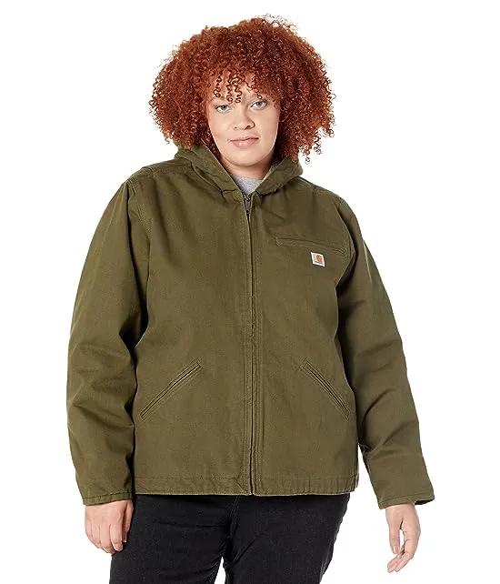 Plus Size OJ141 Sherpa Lined Hooded Jacket