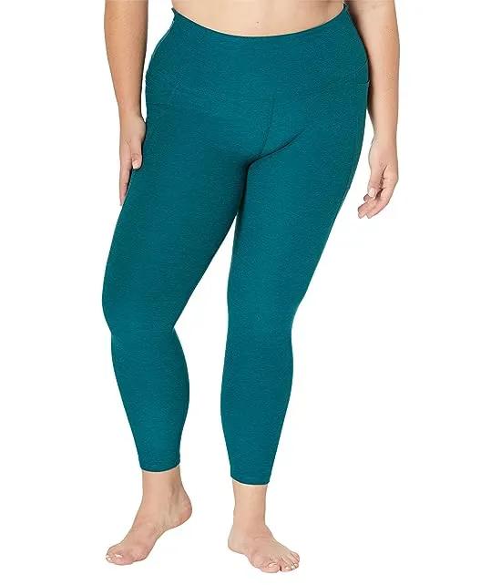 Plus Size Out Of Pocket High Waisted Spacedye Midi Leggings