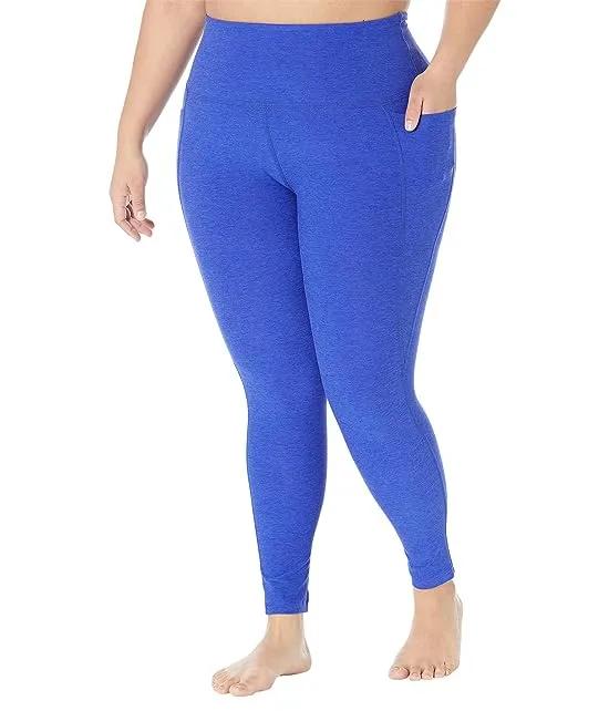 Plus Size Out Of Pocket High Waisted Spacedye Midi Leggings