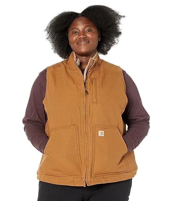 Plus Size OV277 Sherpa Lined Mock Neck Vest