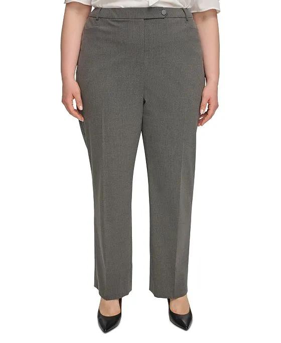 Plus Size Pinstripe Modern-Fit Pants, Created for Macy's