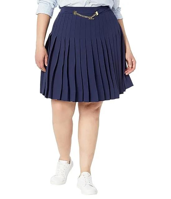 Plus Size Pleated Georgette Skirt