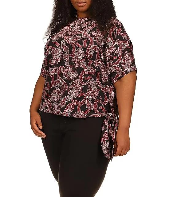 Plus Size Pop French Paisley Tie Top