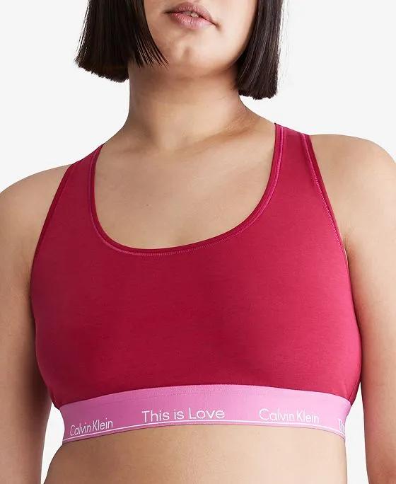 Plus Size Pride This Is Love Unlined Racerback Bralette QF7285