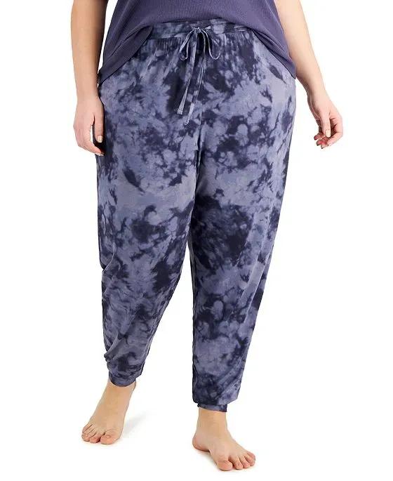 Plus Size Printed Smocked Jogger Pajama Pants, Created for Macy's