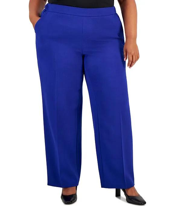 Plus Size Pull-On Stretch Crepe Pants 