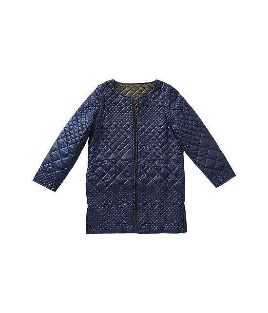 Plus Size Quilted Reversible Jacket with Detachable Sleeves